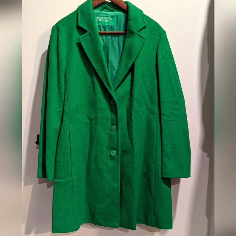 United Colors Of Benetton Green Wool Coat